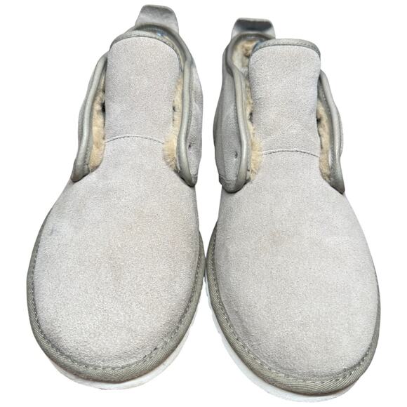 UGG Maksim Chukka Boots Men 11 Brindle Grey Suede Shearling Lined Lace Up READ main image 8